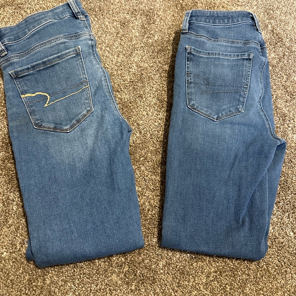 American Eagle Outfitters Blue jeggings 2 pair bundle.